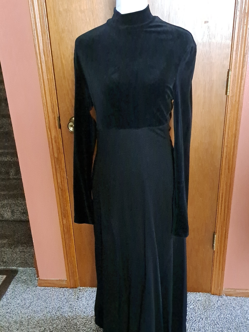 Timeless Black Mock-Neck Maxi Dress